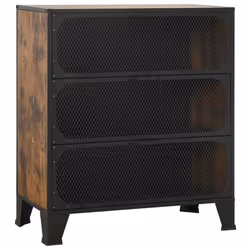vidaXL Storage Cabinet Metal&MDF Sideboard Cupboard Bookcase Rustic Brown/Grey - 1 - Additional view 2