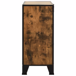 vidaXL Storage Cabinet Metal&MDF Sideboard Cupboard Bookcase Rustic Brown/Grey - 1 - Additional view 4