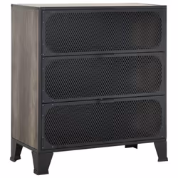 vidaXL Storage Cabinet Metal&MDF Sideboard Cupboard Bookcase Rustic Brown/Grey - 2 - Additional view 2