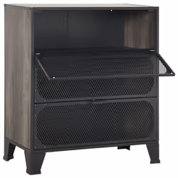 vidaXL Storage Cabinet Metal&MDF Sideboard Cupboard Bookcase Rustic Brown/Grey - 2 - Additional view 6