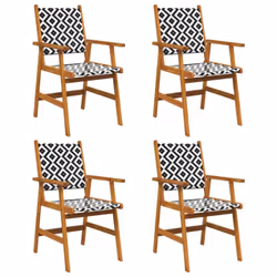 vidaXL 2/4/6/8x Solid Acacia Wood Garden Chairs Outdoor Dining Chair Seating - 4