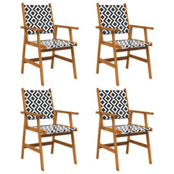 vidaXL 2/4/6/8x Solid Acacia Wood Garden Chairs Outdoor Dining Chair Seating - 4