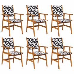 vidaXL 2/4/6/8x Solid Acacia Wood Garden Chairs Outdoor Dining Chair Seating - 6