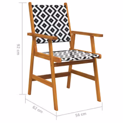 vidaXL 2/4/6/8x Solid Acacia Wood Garden Chairs Outdoor Dining Chair Seating - 6