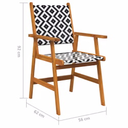 vidaXL 2/4/6/8x Solid Acacia Wood Garden Chairs Outdoor Dining Chair Seating - 8