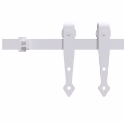 vidaXL Mini Sliding Barn Door Kit Carbon Steel Set Black/White Multi Sizes - white, 200 cm - Additional view 2