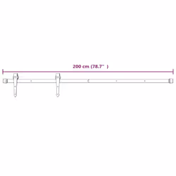 vidaXL Sliding Door Hardware Kit Home Sliding Rail Door Track Kit SKIEN Steel - white, 200 cm - Additional view 6