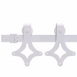 vidaXL Sliding Door Hardware Kit 183 cm Steel White Sliding Barn Door Track