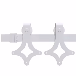 vidaXL Sliding Door Hardware Kit 200 cm Steel White Sliding Barn Door Track