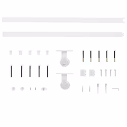 vidaXL Sliding Door Hardware Kit 183 cm Steel White Sliding Barn Door Track