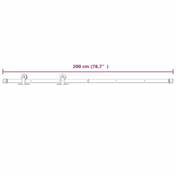 vidaXL Sliding Door Hardware Kit 200 cm Steel White Sliding Barn Door Track - Additional view 6