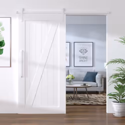 vidaXL Sliding Door Hardware Kit 200 cm Steel White Sliding Barn Door Track