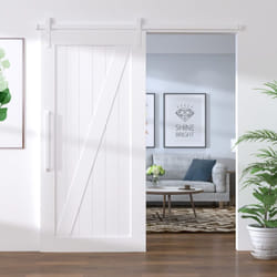 vidaXL Sliding Door Hardware Kit 200 cm Steel White Sliding Barn Door Track