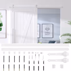 vidaXL Sliding Door Hardware Kit Home Sliding Rail Door Track Kit SKIEN Steel - white, 183 cm - Additional view 5