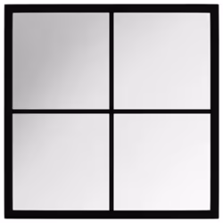 vidaXL Wall Mirror Hallway Makeup Mirror Hanging Mirror Black Rectangle Iron - 40 x 40 cm