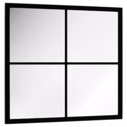 vidaXL Wall Mirror Hallway Makeup Mirror Hanging Mirror Black Rectangle Iron - 40 x 40 cm - Additional view 4