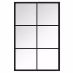 vidaXL Wall Mirror Hallway Makeup Mirror Hanging Mirror Black Rectangle Iron - 60 x 40 cm
