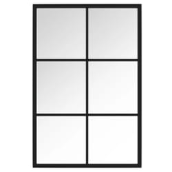 vidaXL Wall Mirror Hallway Makeup Mirror Hanging Mirror Black Rectangle Iron - 60 x 40 cm