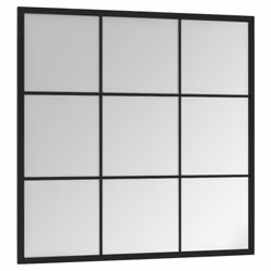 vidaXL Wall Mirror Hallway Makeup Mirror Hanging Mirror Black Rectangle Iron - 60 x 60 cm