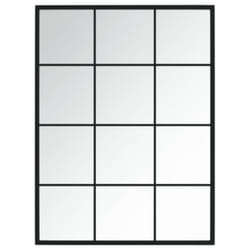 vidaXL Wall Mirror Hallway Makeup Mirror Hanging Mirror Black Rectangle Iron - 80 x 60 cm