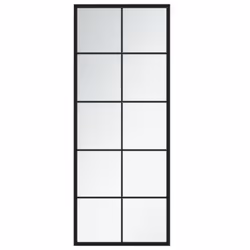 vidaXL Wall Mirror Hallway Makeup Mirror Hanging Mirror Black Rectangle Iron - 100 x 40 cm