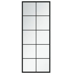 vidaXL Wall Mirror Hallway Makeup Mirror Hanging Mirror Black Rectangle Iron - 100 x 40 cm