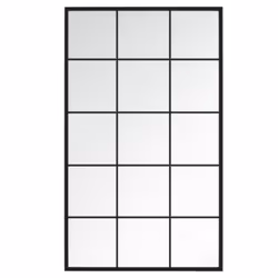 vidaXL Wall Mirror Hallway Makeup Mirror Hanging Mirror Black Rectangle Iron - 100 x 60 cm