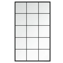 vidaXL Wall Mirror Hallway Makeup Mirror Hanging Mirror Black Rectangle Iron - 100 x 60 cm