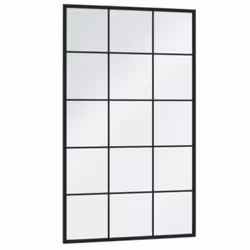 vidaXL Wall Mirror Hallway Makeup Mirror Hanging Mirror Black Rectangle Iron - 100 x 60 cm