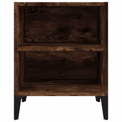 vidaXL 1/2x Bed Cabinet with Metal Legs 40x30x50 cm Nightstand Multi Colors - smoked oak, 1 - Additional view 4