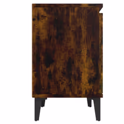 vidaXL Bed Cabinet with Metal Legs Nightstand Side Table Bedroom Bed Table - smoked oak, 2 - Additional view 9