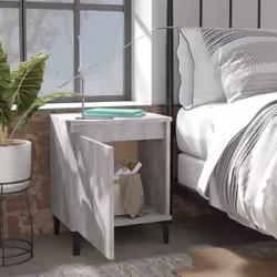 vidaXL Bed Cabinet with Metal Legs Nightstand Side Table Bedroom Bed Table - grey sonoma, 2 - Additional view 4