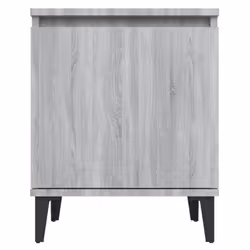 vidaXL Bed Cabinet with Metal Legs Nightstand Side Table Bedroom Bed Table - grey sonoma, 2 - Additional view 8