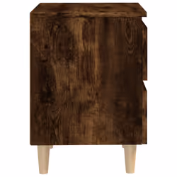 vidaXL Solid Wood Bed Cabinet with Legs Smoked Oak Bedside Storage Cabinet - Additional view 7