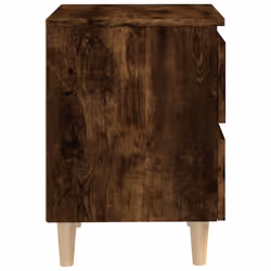 vidaXL 2x Solid Wood Bed Cabinets with Legs Smoked Oak Bedside Storage Cabinet - Additional view 8