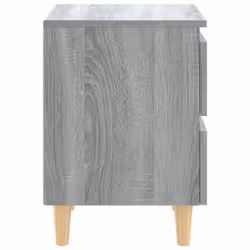 vidaXL 2x Solid Wood Bed Cabinets with Legs Grey Sonoma Side Storage Cabinet - Additional view 5