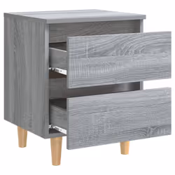 vidaXL 2x Solid Wood Bed Cabinets with Legs Grey Sonoma Side Storage Cabinet - Additional view 6