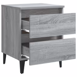 vidaXL Bed Cabinet with Metal Legs Grey Sonoma Bedside Table Storage Cabinet - Additional view 6