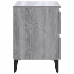vidaXL 2x Bed Cabinets with Metal Legs Grey Sonoma Side Table Storage Cabinet - Additional view 6