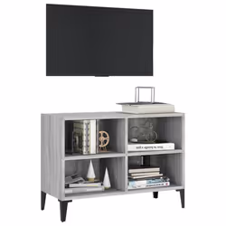 vidaXL TV Cabinet & Metal Legs 103.5x30x50 cm/69.5x30x50 cm Multi Colours - grey sonoma, 69.5 cm