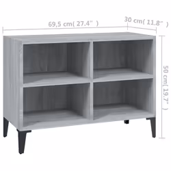 vidaXL TV Cabinet & Metal Legs 103.5x30x50 cm/69.5x30x50 cm Multi Colours - grey sonoma, 69.5 cm