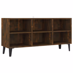 vidaXL TV Cabinet & Metal Legs 103.5x30x50 cm/69.5x30x50 cm Multi Colours - smoked oak, 103.5 cm