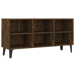 vidaXL TV Cabinet & Metal Legs 103.5x30x50 cm/69.5x30x50 cm Multi Colours - smoked oak, 103.5 cm