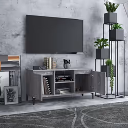 vidaXL TV Cabinet with Metal Legs Sideboard TV Stand TV Unit Hifi Cabinet - grey sonoma - Additional view 4