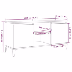 vidaXL TV Cabinet with Metal Legs Sideboard TV Stand TV Unit Hifi Cabinet - grey sonoma - Additional view 8