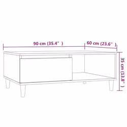 vidaXL Coffee Table Couch Tea Side Table Chipboard 90x60x35 cm Multi Colours - brown oak - Additional view 10