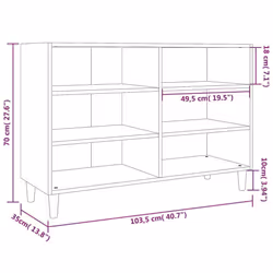 vidaXL Sideboard Chipboard Home Side Magazine Storage Cabinet Multi Colours - grey sonoma - Additional view 7