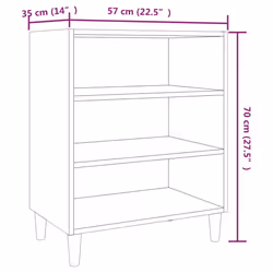 vidaXL Sideboard Smoked Oak Engineered Wood Standing Shelf Storage Cabinet - Additional view 5