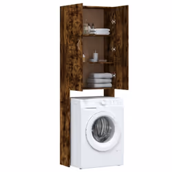 vidaXL Washing Machine Cabinet Bathroom Laundry Room Cupboard Storage Rack - smoked oak - Additional view 5