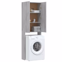 vidaXL Washing Machine Cabinet Bathroom Laundry Room Cupboard Storage Rack - grey sonoma - Additional view 5